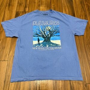 Pleasures River Pigment Dye T Shirt Tee Purple New Wave Mens Large